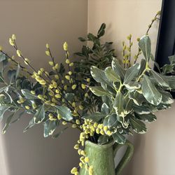 Two Vases With Silk Flowers