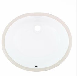 MSI White 16x19. Oval Porcelain Undermount Bathroom Vanity Sink