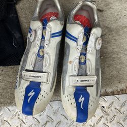 vintage DISTRESS Specialized S-Works BG Cycling Shoes White Mens Size US 