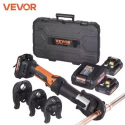 VEVOR Mini Pro Press Tool 18V Electric Pipe Crimping Tool for 1/2" 3/4" 1" Copper Pipes Press Tool Kit with 3 Jaws 2Pcs Battery
