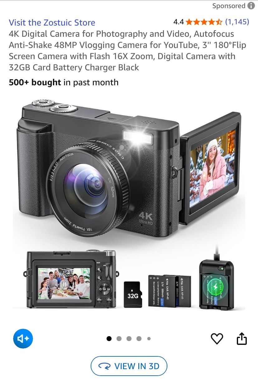 4K ultra HD digital camera