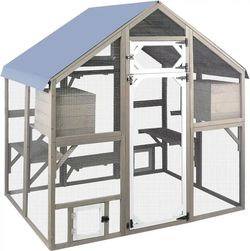 Outdoor Cat Catio with Muti Platforms