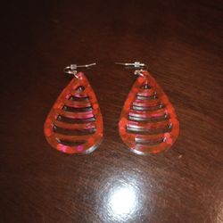 Hand Crafted Resin Tear Drop Shaped Earrings