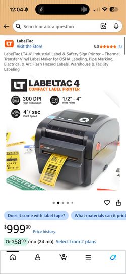 LabelTac 4 Industrial Label & Sign Printer