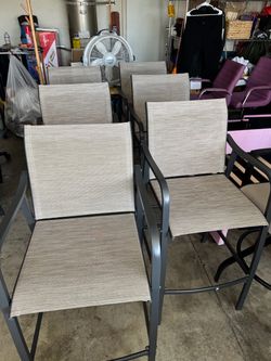 Outdoor Patio Bar Height Chairs Set . Four for $140 all six $185