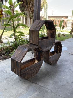 Burned Cedar 14 Inch Octagon Plant Box