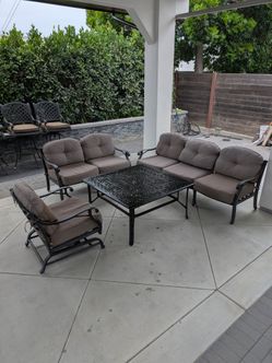 Aluminum patio furniture set.
