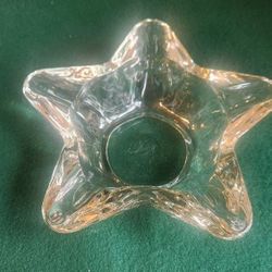 Glass Antique Star Ashtray Cigar Trinket Artglass Blenko Candle Holder