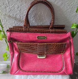 Samantha Brown Burgundy Faux Croc Handbag