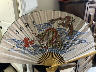 Large Asian Wall Fan (Vintage)