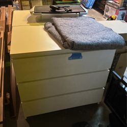 White 3-Drawer Dresser (two)