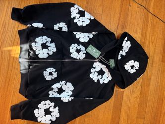 Black denim tears zip up, Size S