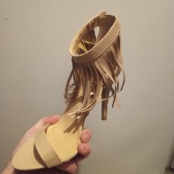 New In Box Adriana Nude Fringe High Heels