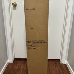 NEW ULINE S-25604BLU Upscale Camp Chair Blue Padded Folding w/ Cup Holder Heavy Duty