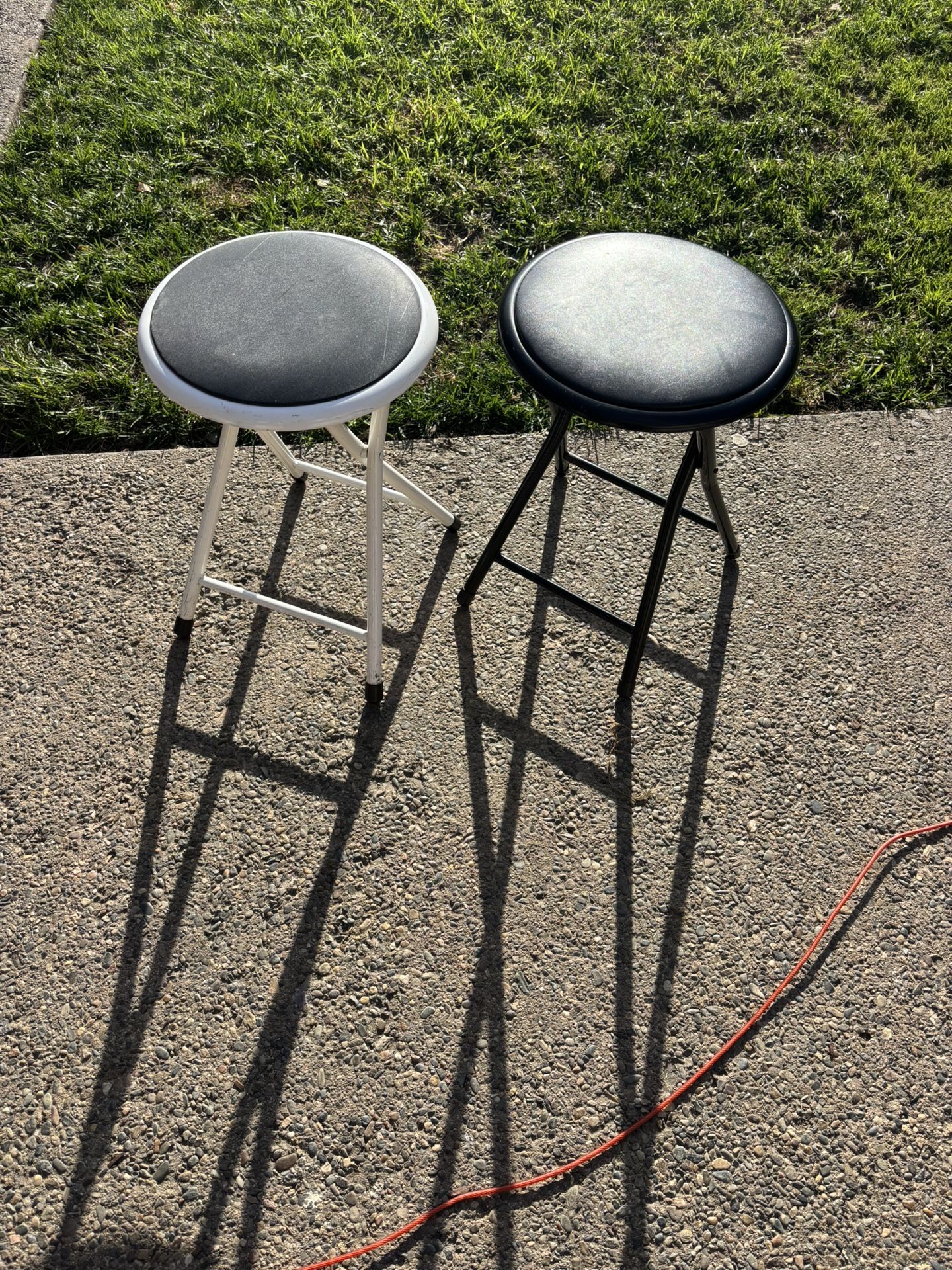 Stools Two 18 Inches Metal Folding Portable Stools