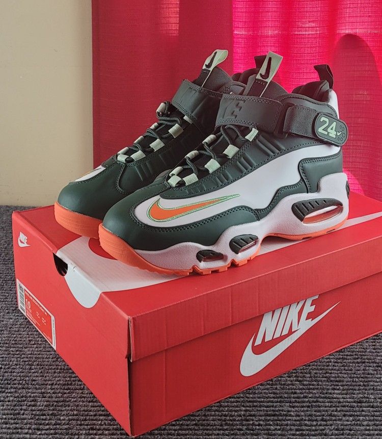 Nike Air Griffey Max 1 GS “Miami Hurricanes” Mens Size 10 New green Orange Sneakers