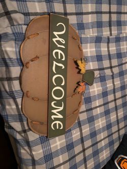 Fall Pumpkin Welcome Sign Wall Decor