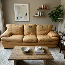 Real leather couch / sofa (brown)