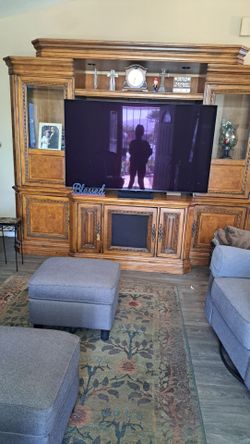 Wooden oak entertainment center