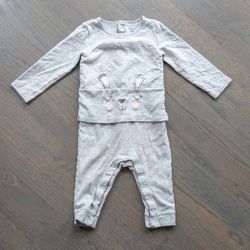 Carter's Baby Girls' Jumpsuit Bodysuit Pajamas - Grey, 24 Months