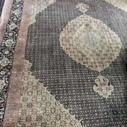 100% silk Tabriz handmade carpet Rug