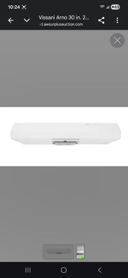 30in range hood, white vissani Arno