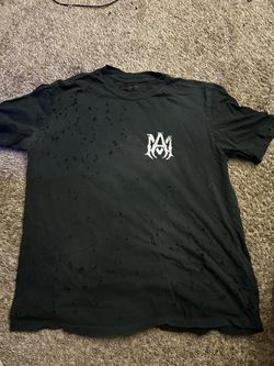 Amiri MA Logo Distressed Black T-Shirt