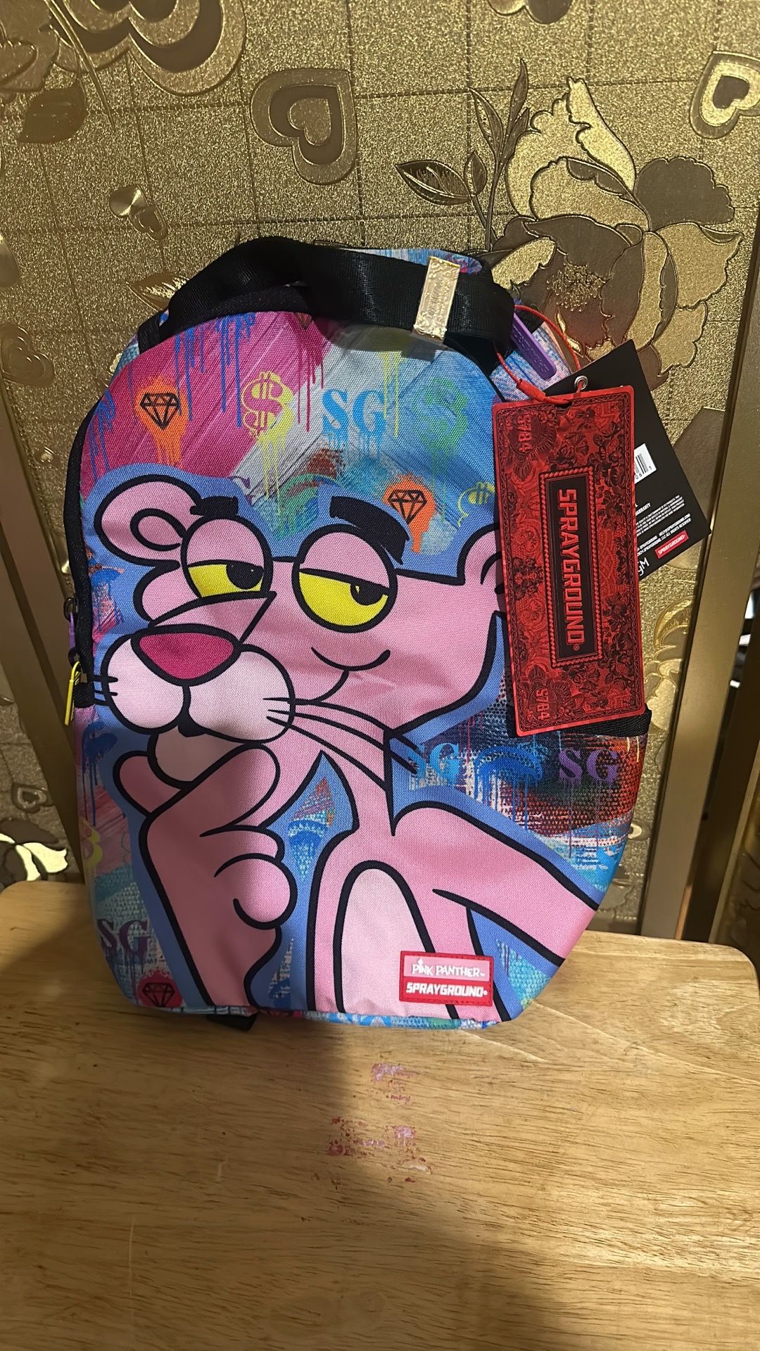 Sprayground Limited Edition Pink Panther Multicolor Medium Kids Zip Backpack