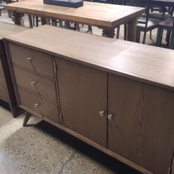 Mid-Century Buffet Server Table With 3 Drawers (New)
