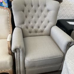 New Tufted Pushback Recliner in Gray