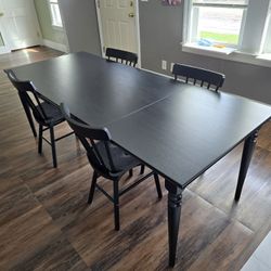 IKEA Wood Dining Room Table Set With Leaf 