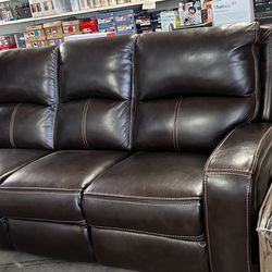 Brown Leather Sofa