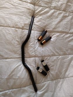 Bmx 7/8 flatblack handle bars an choice or aluminun grips