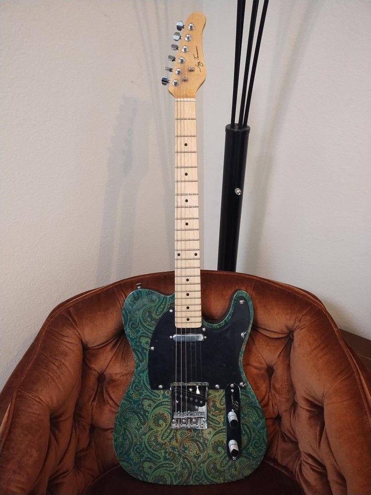 Jay Turser Telecaster Electric Guitar - Green Paisley