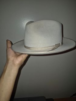 Vintage Light Gray Felt Wide Brim Hat