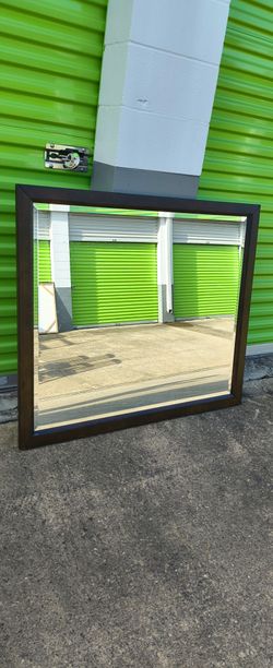 Large Wall Mirror Dark Wood Frame