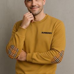 Burberry Crewneck Sweatshirt with Elbow Patches