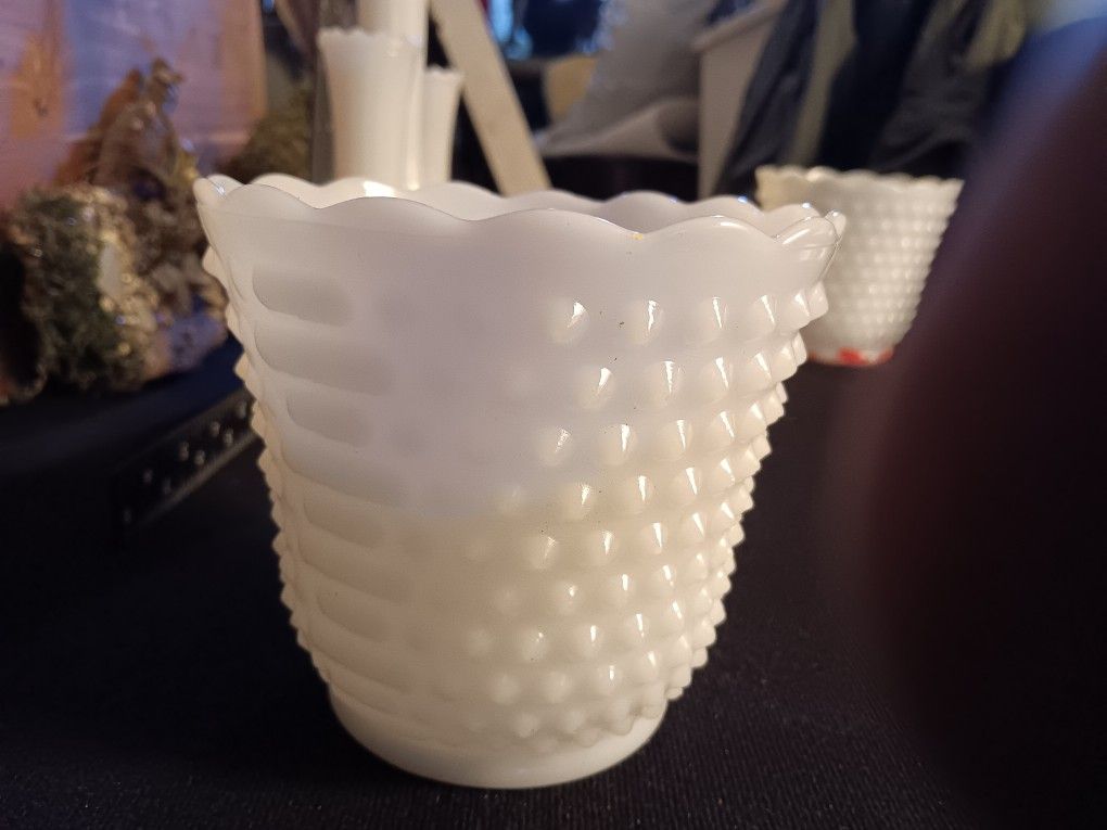 Milk Glass Planters