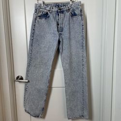 LEVIS 501 Acid Washed 90s 36x32 (actual 34x31) Denim Jeans 1990