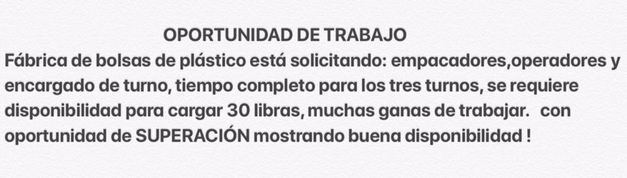 Trabajo !