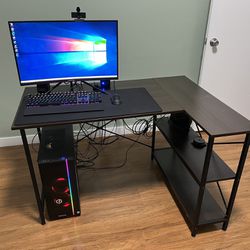 PC setup (Monitor, Computer, Keyboard)