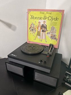 Record player with speakers