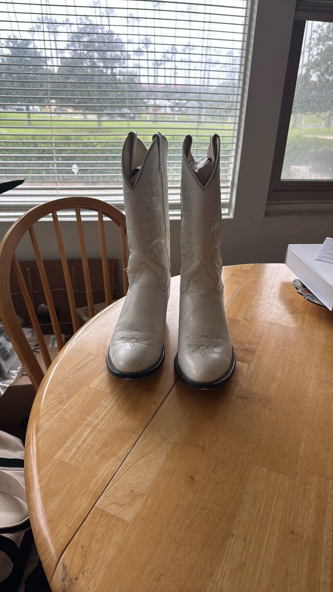 White Leather Boots