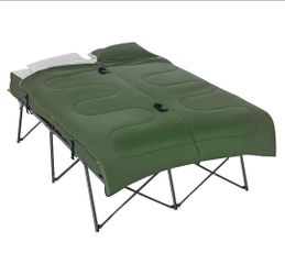 2-Person Folding Camping Cot ~NEW~Portable Outdoor Bed Set w Sleeping Bag, Inflatable Air Mattress, Comfort Pillows and Carry Bag, Soft and Comfortabl