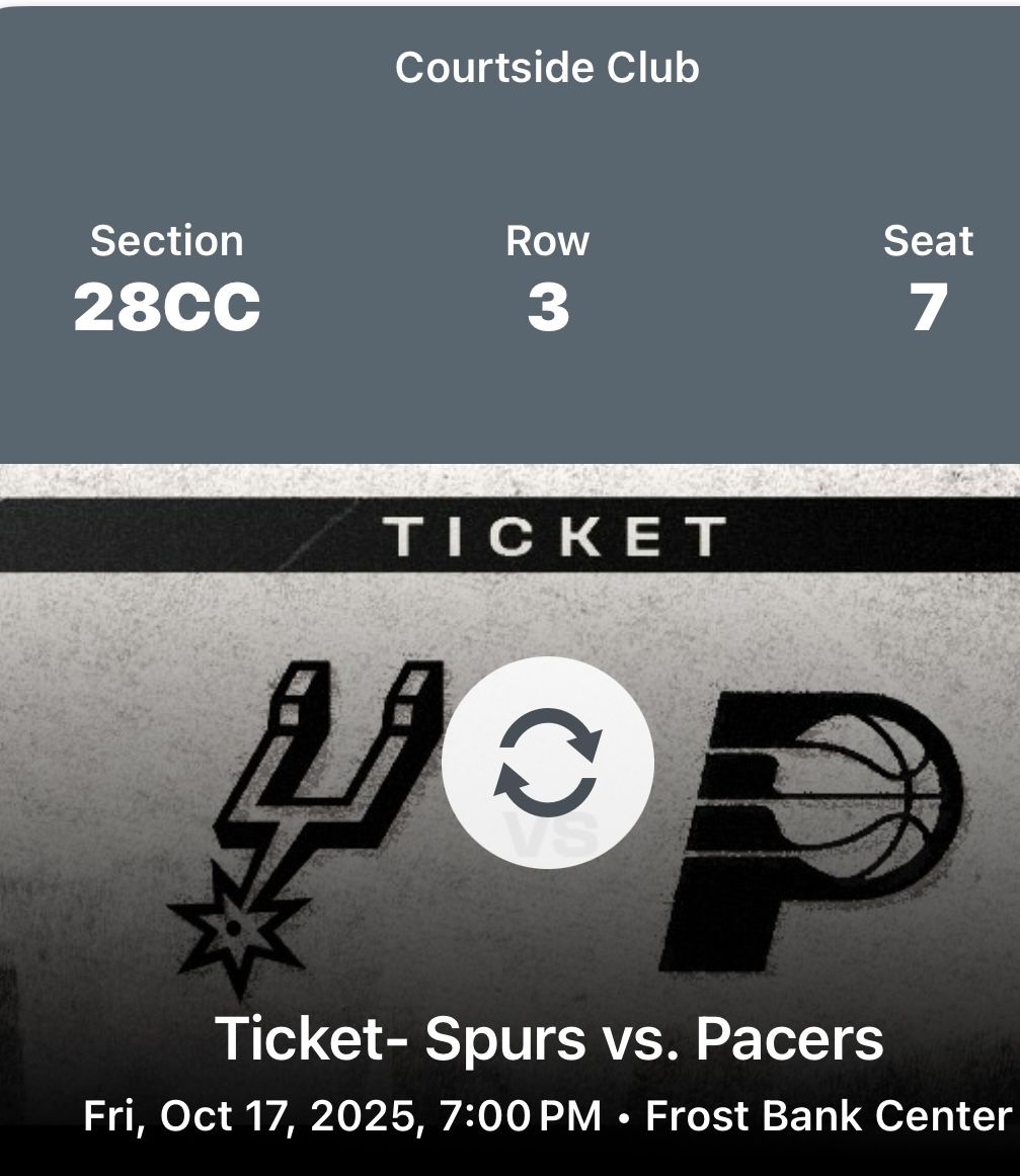 Spurs vs. Pacers (Preseason) Friday October 17, 2025