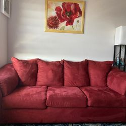 Ashley Red Sofa & Loveseat Set – Excellent Condition - $500 (Camarillo)
