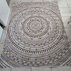 Broyhill Indoor Outdoor Patio Rug 5x7 Neutral Textured Woven New Unused