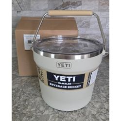 YETI Rambler Beverage Bucket With Lid, Cape Taupe - New in Box