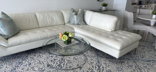 Round glass top coffee table and sofa table