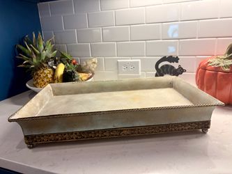 Decorative Serving Tray with Gold Base